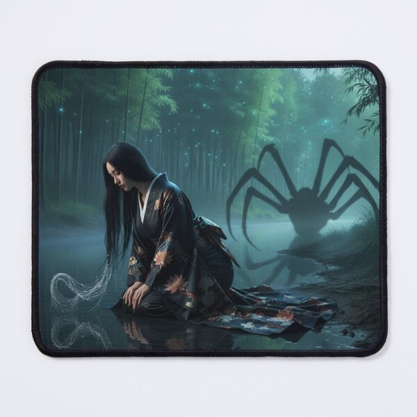 Item preview, Jorōgumo — The Silk Whisper in the Bamboo Dark | Japanese Mythical Art / 女郎蜘蛛 ― 竹の闇にささやく糸 designed and sold by Mori-no-Akari.