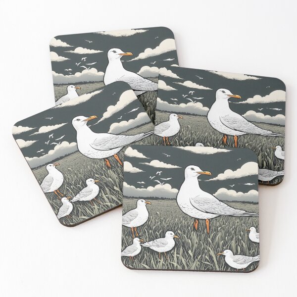 Item preview, Field of seagulls designed and sold by Colin Bentham.