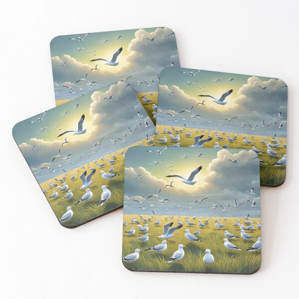 Item preview, Field of seagulls designed and sold by Colin Bentham.