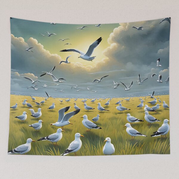 Item preview, Field of seagulls designed and sold by Colin Bentham.