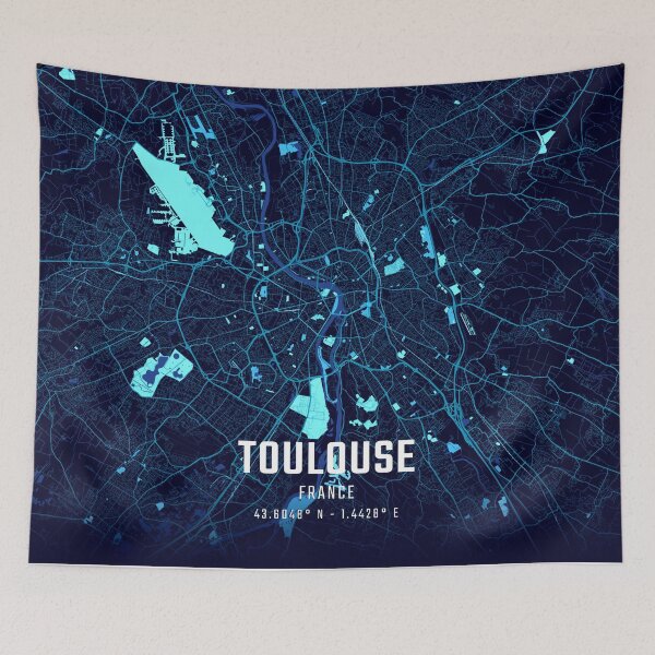 Item preview, Toulouse Midnight City Map designed and sold by HomeLivingCo.