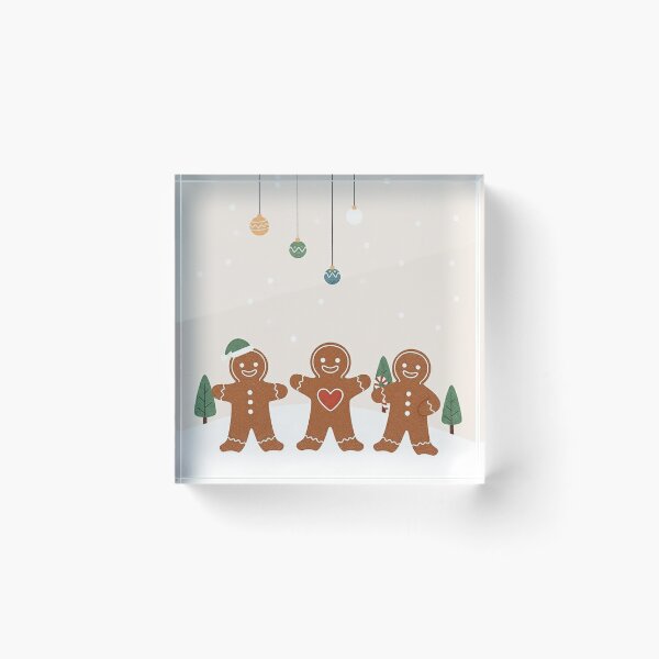 Item preview, Happy Gingerbread Men Trio in Winter Wonderland designed and sold by zzz888.