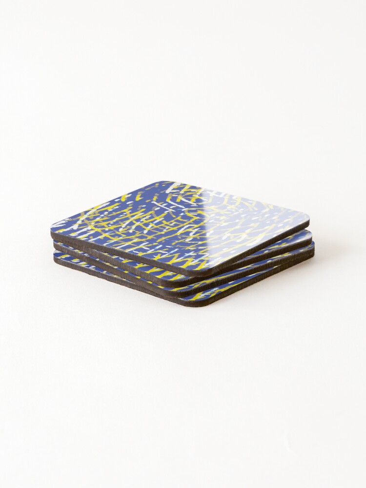 Thumbnail 4 of 5, Coasters (Set of 4), Rake Five, Abstract Rake Pattern designed and sold by TorringtonPlace.
