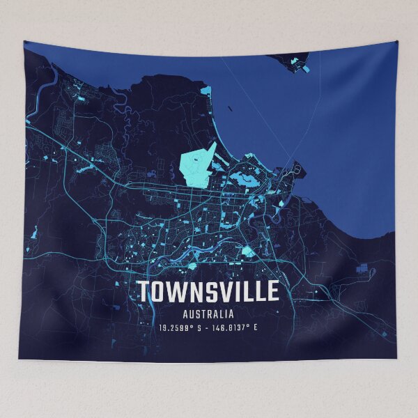 Item preview, Townsville Midnight City Map designed and sold by HomeLivingCo.