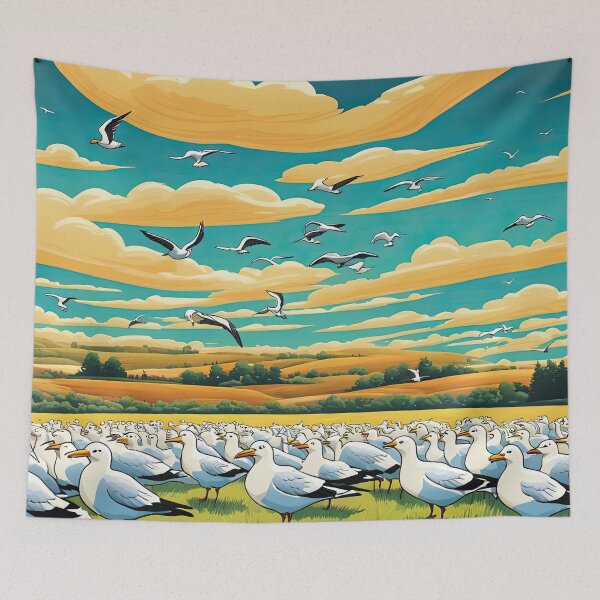 Item preview, Field of seagulls designed and sold by Colin Bentham.