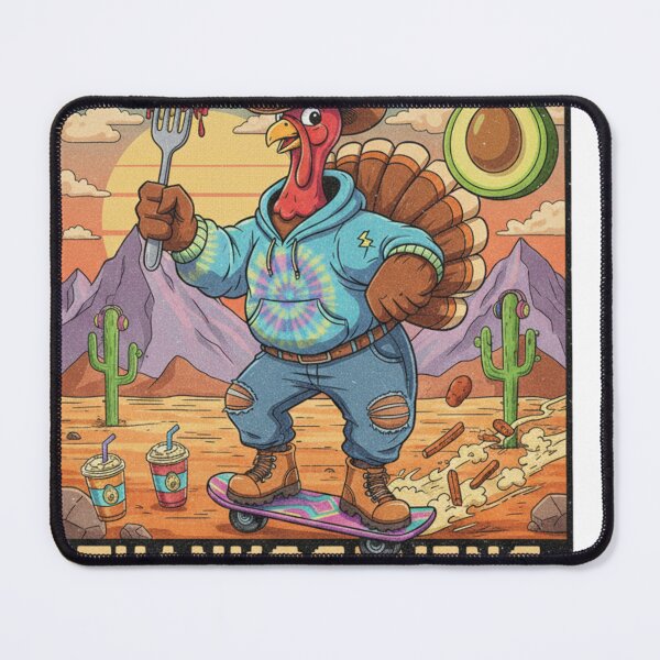 Item preview, Stuff It! Cowboy Turkey on Skateboard - Thanksgiving Mode designed and sold by RainUlan53.