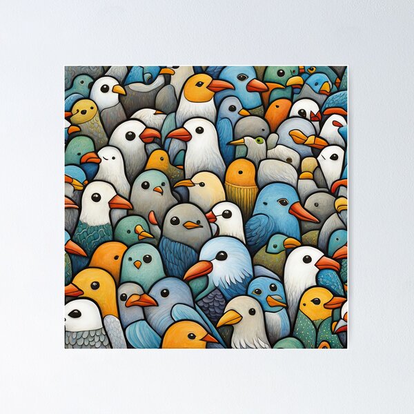 Item preview, Field of seagulls designed and sold by Colin Bentham.