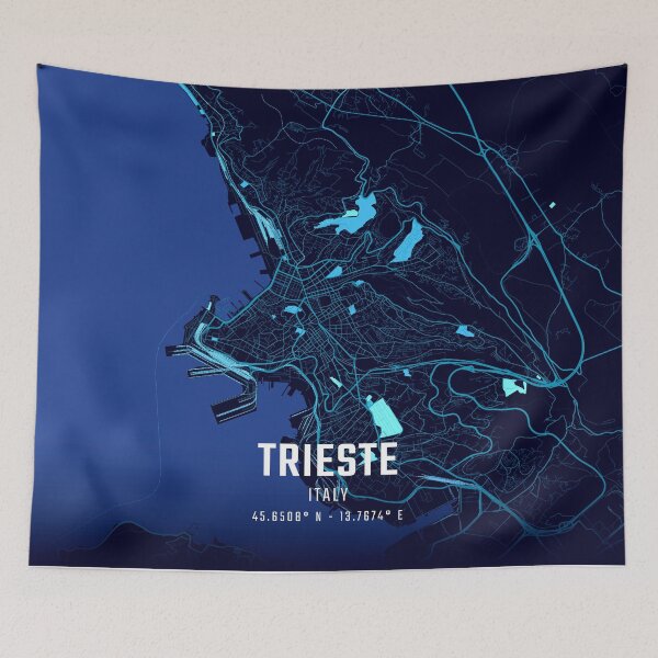 Item preview, Trieste Midnight City Map designed and sold by HomeLivingCo.