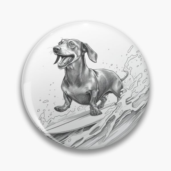 Item preview, Surfing Dachshund | Funny Summer T-Shirt | Gift for Dog Lovers & Surfers designed and sold by KurzeBeineArt.