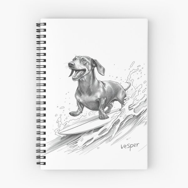 Item preview, Surfing Dachshund | Funny Summer T-Shirt | Gift for Dog Lovers & Surfers designed and sold by KurzeBeineArt.