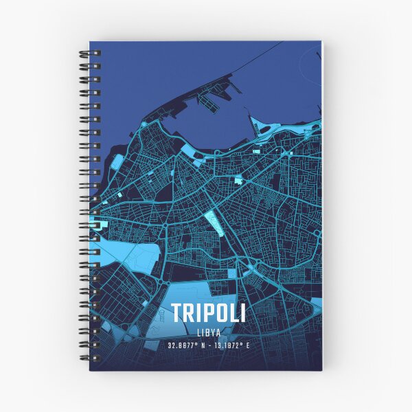 Item preview, Tripoli Midnight City Map designed and sold by HomeLivingCo.