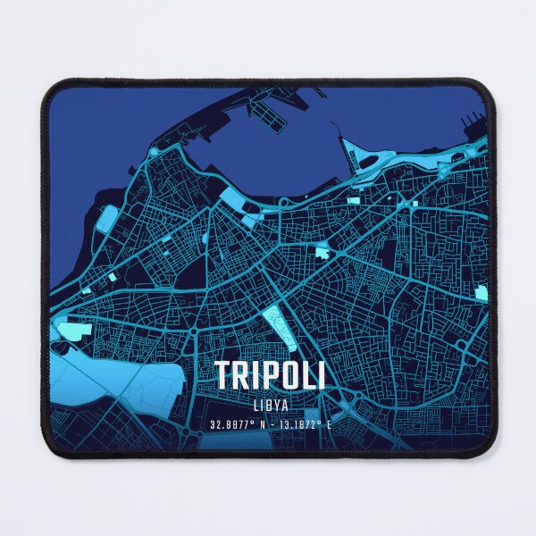 Item preview, Tripoli Midnight City Map designed and sold by HomeLivingCo.