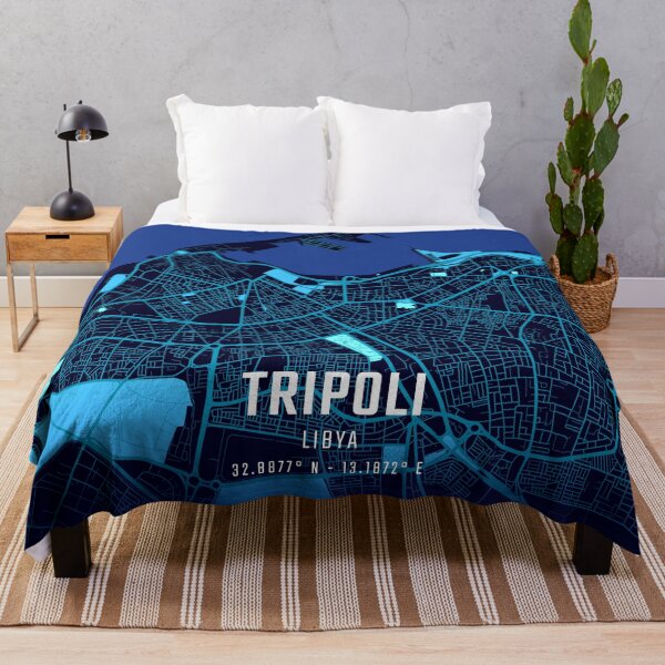 Item preview, Tripoli Midnight City Map designed and sold by HomeLivingCo.