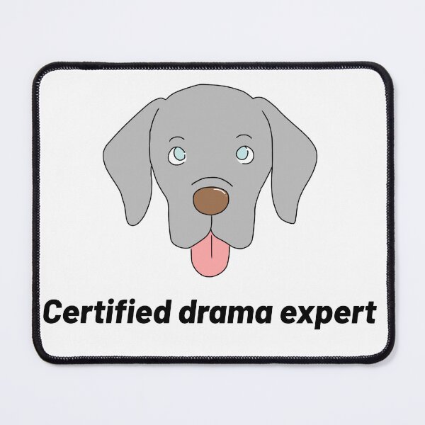Item preview, Weimaraner – “Certified Drama Expert” – Funny Dog Cartoon Illustration designed and sold by Crack-in-Colors.