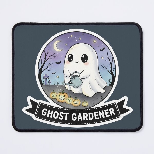 Item preview, Ghost Gardener • Kawaii Pumpkin Grower • Cute Spooky Gardening Sticker designed and sold by Ekracreatives.