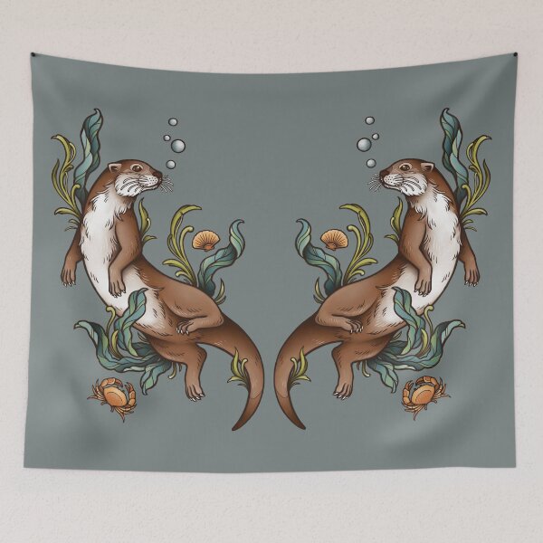 Item preview, Cute Otter Cottagecore Goblincore Therian Furry Forest Nature designed and sold by Veymoth.