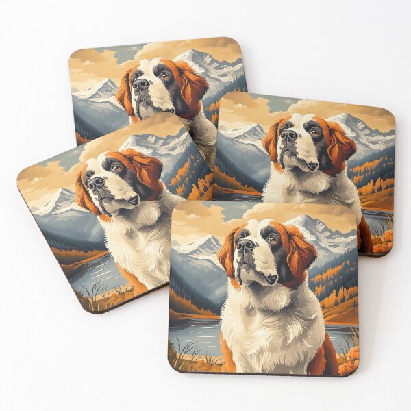 Item preview, Saint Bernard dog in mountain scenery designed and sold by PetsArt.