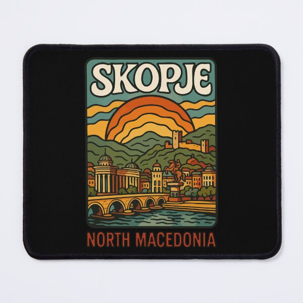 Item preview, Skopje North Macedonia Europe Vintage Travel designed and sold by TomFrontierArt.