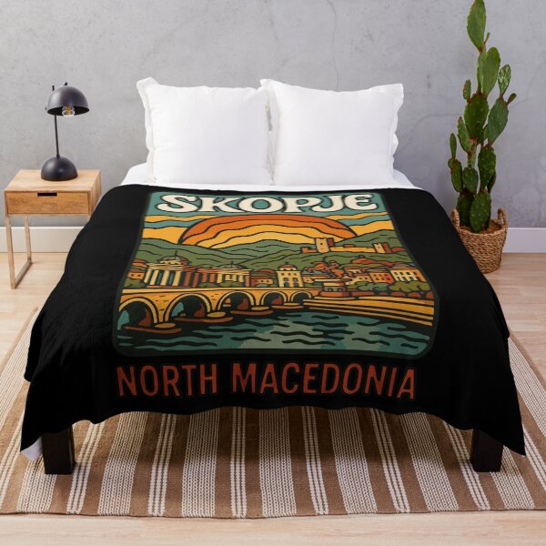 Item preview, Skopje North Macedonia Europe Vintage Travel designed and sold by TomFrontierArt.