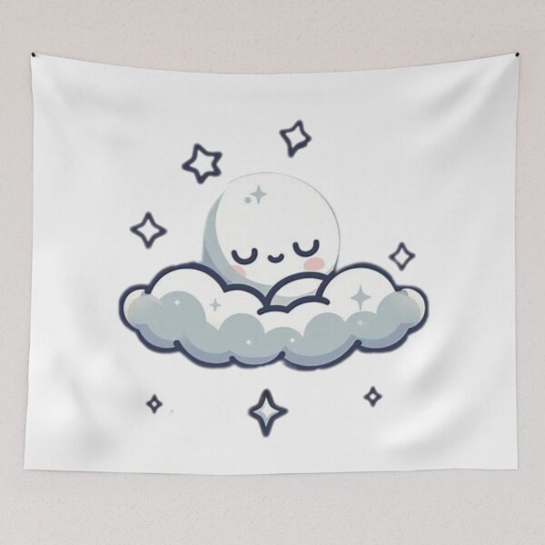 Item preview, cute sleepy cartoon moon designed and sold by t-shirts4you4.