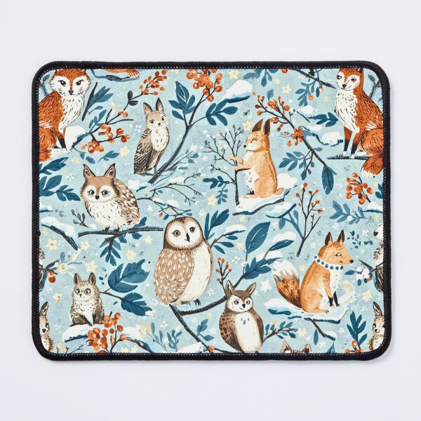 Item preview, Enchanted Winter Creatures Seamless Pattern – Fairy-Tale Forest Animals Design designed and sold by CharismaticMindArt.
