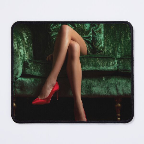 Item preview, Red heels on green sofa designed and sold by anytka.
