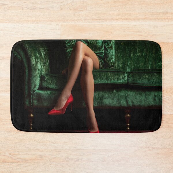 Item preview, Red heels on green sofa designed and sold by anytka.