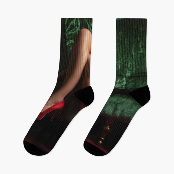 Item preview, Red heels on green sofa designed and sold by anytka.