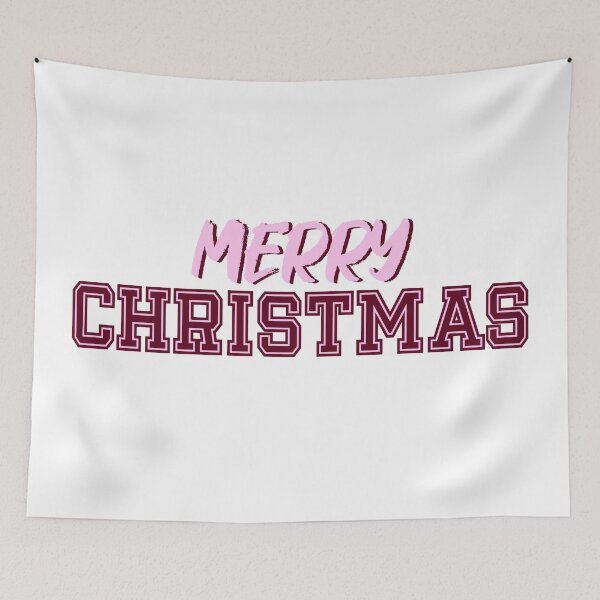 Item preview, Merry Christmas, Burgundy and Pink, Varsity Word Art designed and sold by OneThreeSix.