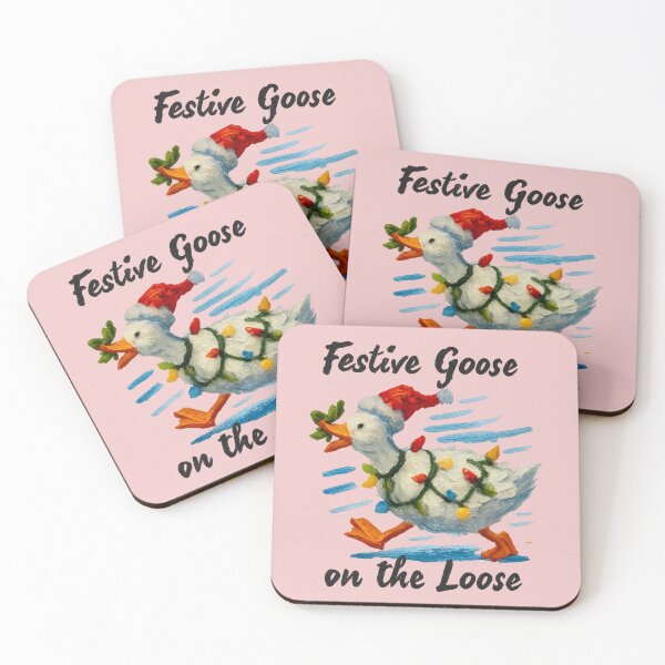Item preview, water color Festive Goose on the Loose designed and sold by BreezifyDesignStudio.