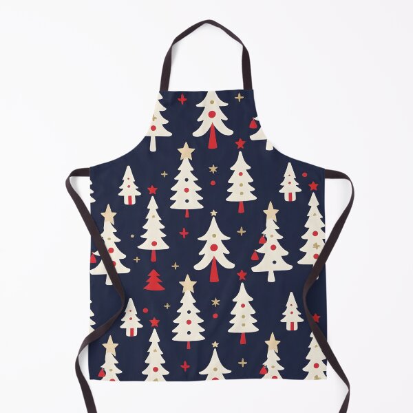Item preview, Modern Christmas Tree Pattern Throw Pillow & Blanket: Stylized White & Red Trees on Dark Navy Background designed and sold by ZyxDes.