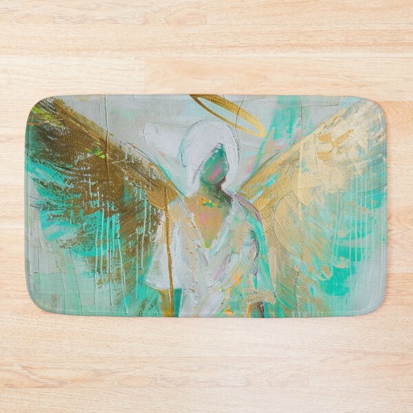 Item preview, Archangel Raphael Poster – Healing Angel in Green and Gold – Spiritual Wall Art – Modern Angel Picture for Home designed and sold by Seelenzauberart.
