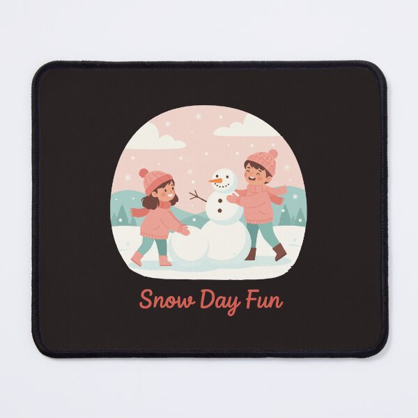 Item preview, Kawaii Kids Building Snowman – “Snow Day Fun” Winter designed and sold by stylishdzign.