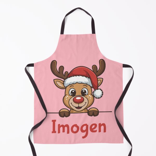 Item preview, Imogen Cute Christmas Reindeer Graphic with Santa Hat | Personalized Holiday Gift Idea designed and sold by 89BLACK.