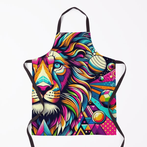 Item preview, colorful geometric mystic lion designed and sold by Dogandesighn.