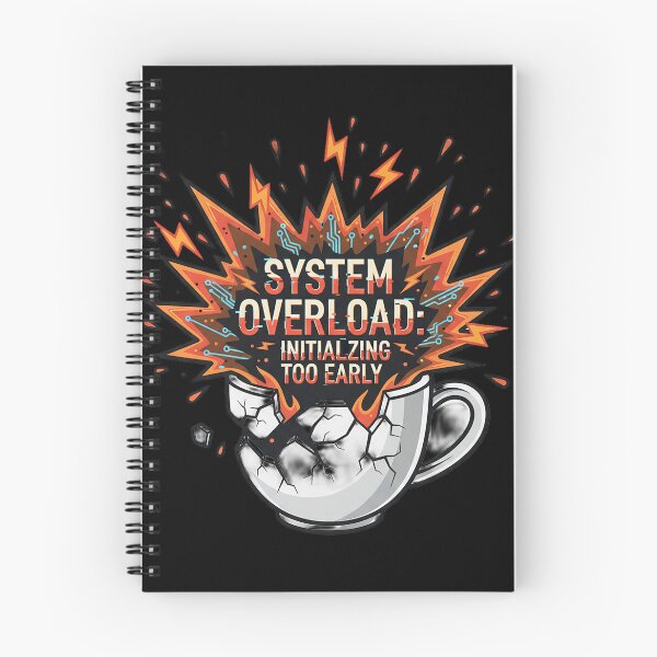 Item preview, System Overload Initializing Too Early Coffee Mug Explosion Retro Tech Humor designed and sold by AOG-DESIGNS.