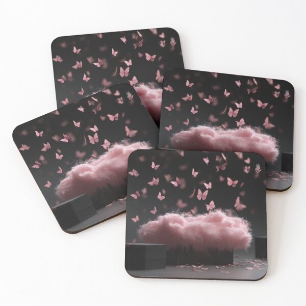 Item preview, Pink butterflies surround soft cloud designed and sold by anytka.