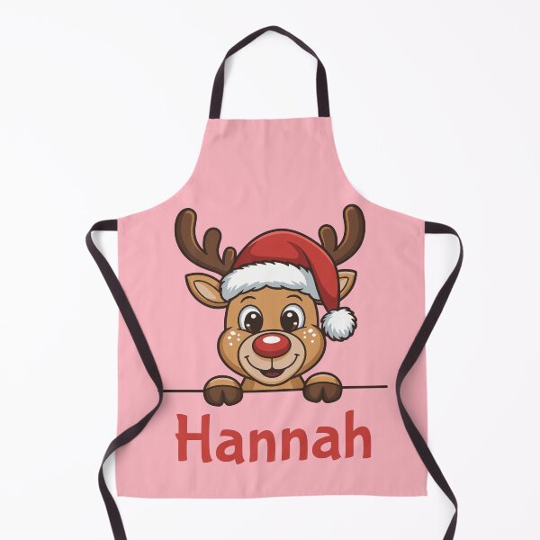 Item preview, Hannah Cute Christmas Reindeer Graphic with Santa Hat | Personalized Holiday Gift Idea designed and sold by 89BLACK.