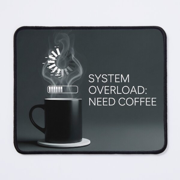 Artikelvorschau, Systemüberlastung: Brauche Kaffee – Humorentwickler & Geek entworfen und verkauft von Badis Mardessi.