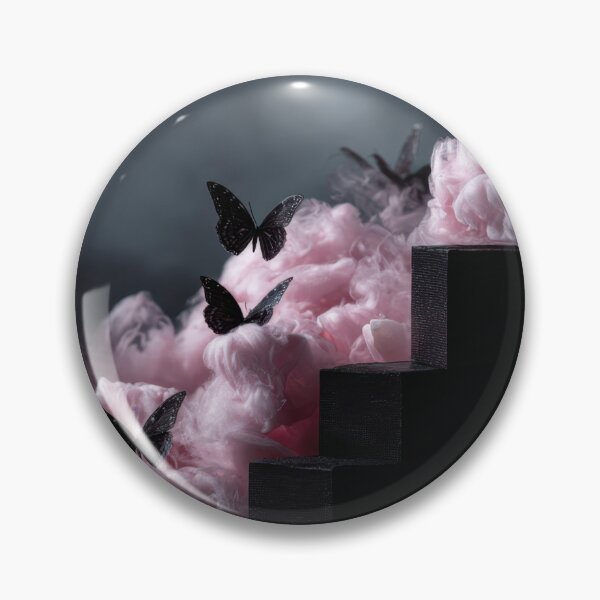 Item preview, Black butterflies among pink clouds designed and sold by anytka.