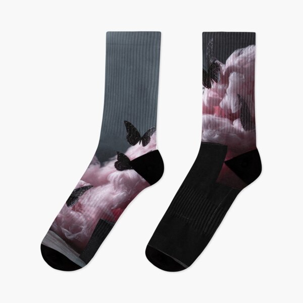Item preview, Black butterflies among pink clouds designed and sold by anytka.