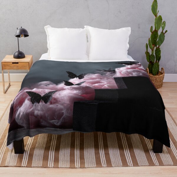 Item preview, Black butterflies among pink clouds designed and sold by anytka.