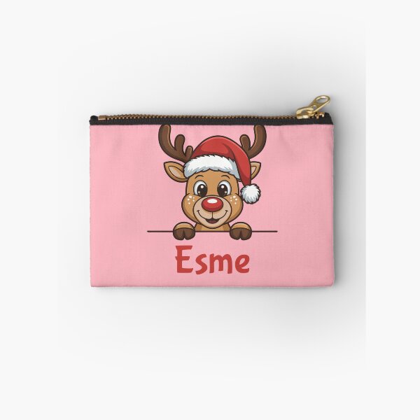 Item preview, Esme Cute Christmas Reindeer Graphic with Santa Hat | Personalized Holiday Gift Idea designed and sold by 89BLACK.