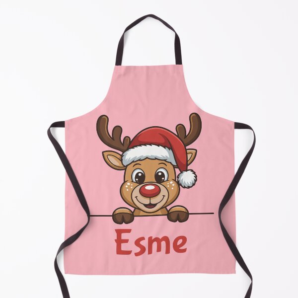 Item preview, Esme Cute Christmas Reindeer Graphic with Santa Hat | Personalized Holiday Gift Idea designed and sold by 89BLACK.