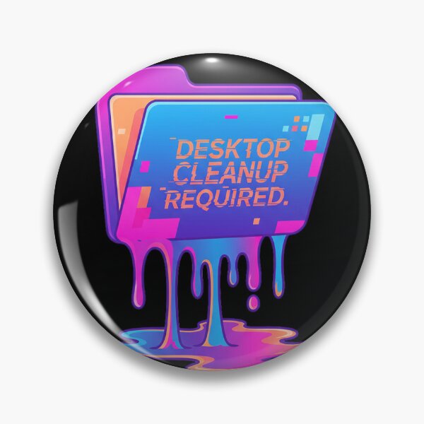 Item preview, Desktop Cleanup Required Glitch Folder Vaporwave Neon Tech Humor Design designed and sold by AOG-DESIGNS.