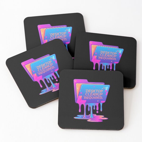 Item preview, Desktop Cleanup Required Glitch Folder Vaporwave Neon Tech Humor Design designed and sold by AOG-DESIGNS.