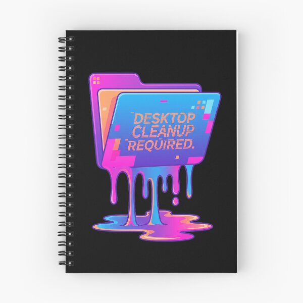 Item preview, Desktop Cleanup Required Glitch Folder Vaporwave Neon Tech Humor Design designed and sold by AOG-DESIGNS.