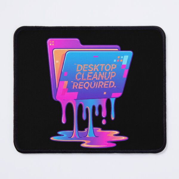 Item preview, Desktop Cleanup Required Glitch Folder Vaporwave Neon Tech Humor Design designed and sold by AOG-DESIGNS.