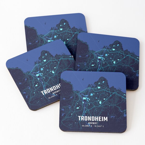 Item preview, Trondheim Midnight City Map designed and sold by HomeLivingCo.