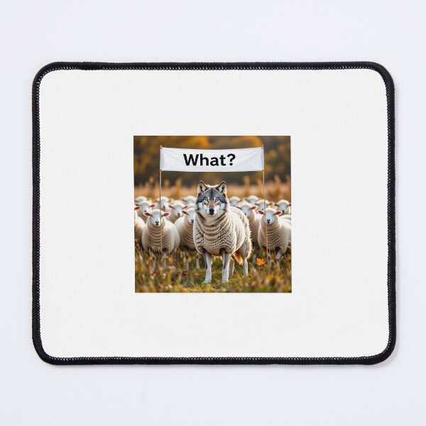 Item preview, Wolf in Sheep’s Clothing – Whimsical Surreal Animal Art designed and sold by WhimsyByPaul.redbubble.com.